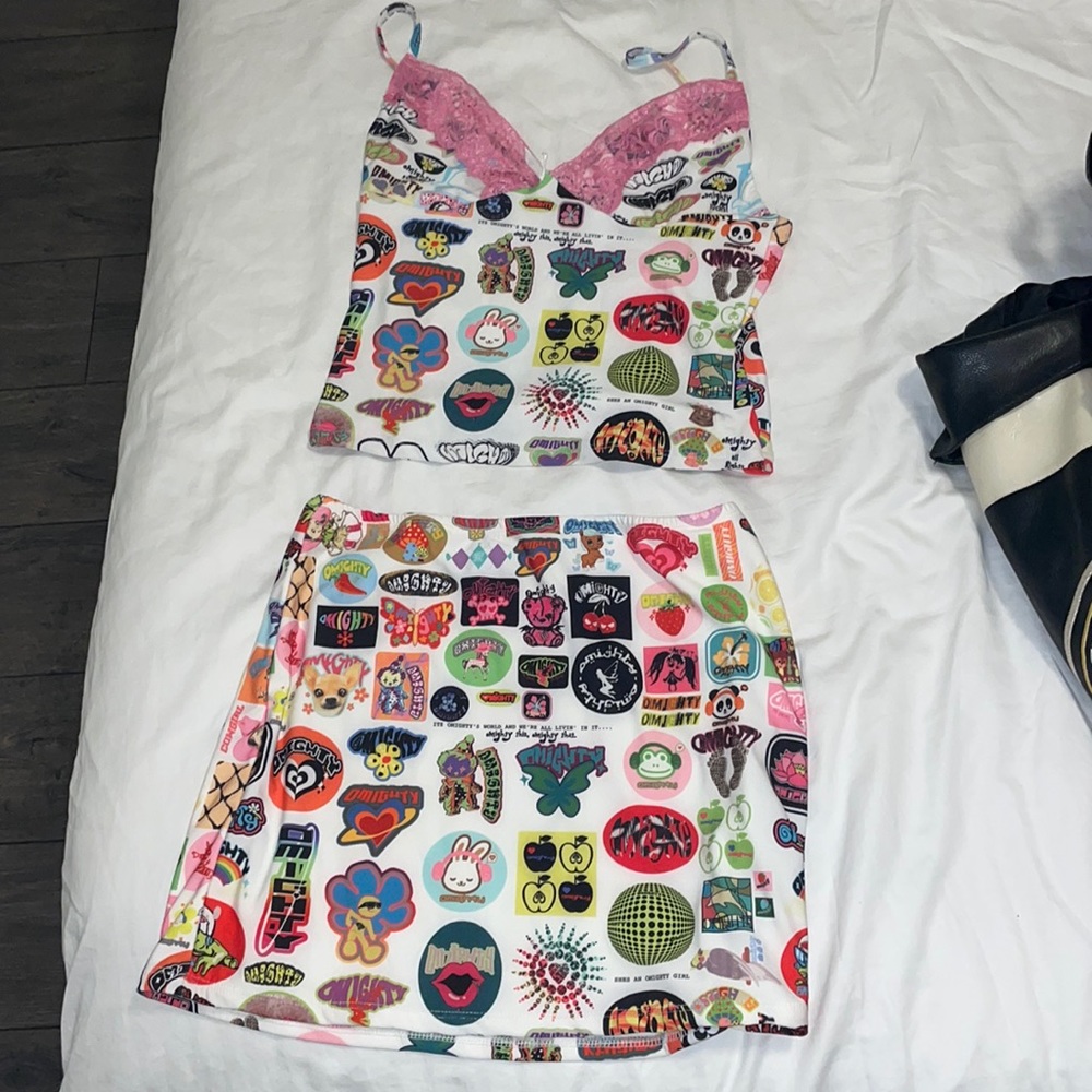 Omighty top and mini skirt set